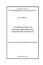 Phát triển bảo hiểm y tế theo hộ gia đình trên địa bàn huyện phù ninh, tỉnh phú thọ