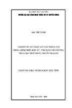 Nghiên cứu kỹ thuật an toàn thông tin trong kiểm phiếu điện tử   ứng dụng cho trường trung học phổ thông chuyên hạ long