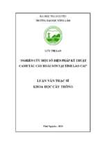 Nghiên cứu một số biện pháp kỹ thuật canh tác cây hoài sơn tại tỉnh lào cai