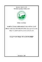 Nghiên cứu đặc điểm sinh lý hạt giống và kỹ thuật tạo cây con bời lời vàng (litsea pierrei lecomte) phục vụ trồng rừng cung cấp gỗ lớn