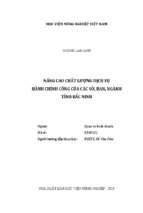Nâng cao chất lượng dịch vụ hành chính công của các sở, ban, ngành tỉnh bắc ninh  
