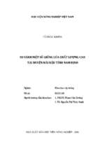 So sánh một số giống lúa chất lượng cao tại huyện hải hậu tỉnh nam định  