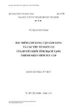 đặc điểm lâm sàng, cận lâm sàng và các yếu tố nguy cơ của huyết khối tĩnh mạch tạng ở bệnh nhân viêm tụy cấp