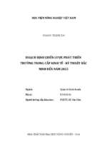 Hoạch định chiến lược phát triển trường trung cấp kinh tế   kỹ thuật bắc ninh đến năm 2025  