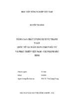 Nâng cao chất lượng dịch vụ thanh toán quốc tế tại ngân hàng tmcp đầu tư và phát triển việt nam   chi nhánh bắc ninh  