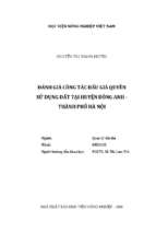 đánh giá công tác đấu giá quyền sử dụng đất tại huyện đông anh   thành phố hà nội  