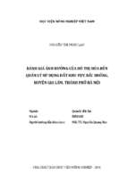 đánh giá ảnh hưởng của đô thị hóa đến quản lý sử dụng đất khu vực bắc đuống, huyện gia lâm, thành phố hà nội  