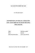 Giải pháp nâng cao năng lực cán bộ, công chức cấp xã trên địa bàn huyện hữu lũng, tỉnh lạng sơn  