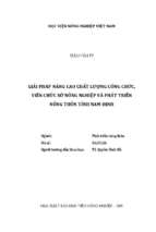 Giải pháp nâng cao chất lượng công chức, viên chức sở nông nghiệp và phát triển nông thôn tỉnh nam định  