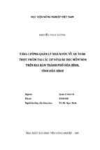 Tăng cường quản lý nhà nước về an toàn thực phẩm tại các cơ sở giáo dục mầm non trên địa bàn thành phố hòa bình, tỉnh hòa bình  