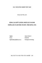 Nâng cao chất lượng nhân lực ngành thống kê của huyện yên mỹ, tỉnh hưng yên  