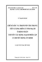 Chỉ số sốc và troponin tim trong tiên lượng biến cố tim mạch ở bệnh nhân thuyên tắc động mạch phổi cấp có huyết động ổn định