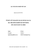 Tổ chức kế toán quản trị chi phí đào tạo tại học viện nông nghiệp việt nam trong bối cảnh tự chủ tài chính  
