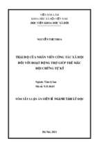 Thái độ của nhân viên công tác xã hội đối với hoạt động trợ giúp trẻ mắc hội chứng tự kỷ tt