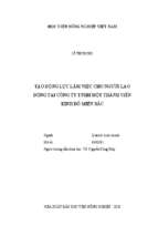 Tạo động lực làm việc cho người lao động tại công ty tnhh một thành viên kinh đô miền bắc  