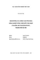 ảnh hưởng của chính sách tín dụng nông nghiệp nông thôn đến thu nhập của nông hộ ở huyện mỹ đức, thành phố hà nội  