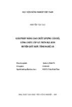 Giải pháp nâng cao chất lượng cán bộ, công chức cấp xã trên địa bàn huyện quỳ hợp, tỉnh nghệ an  