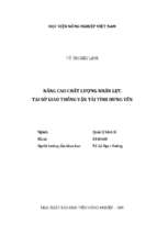Nâng cao chất lượng nhân lực tại sở giao thông vận tải tỉnh hưng yên  