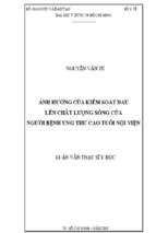 ảnh hưởng của kiểm soát đau lên chất lượng sống của người bệnh ung thư cao tuổi nội viện