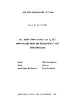 Giải pháp tăng cường tích tụ đất nông nghiệp trên địa bàn huyện vũ thư tỉnh thái bình  