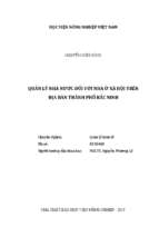 Quản lý nhà nước đối với nhà ở xã hội trên địa bàn thành phố bắc ninh  