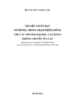 Tài liệu giảng dạy về phòng, chống tham nhũng dùng cho các trường đại học, cao đẳng không chuyên về lu