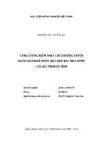 Tăng cường kiểm soát chi thường xuyên ngân sách nhà nước qua kho bạc nhà nước can lộc tỉnh hà tĩnh  