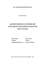 Giải pháp sinh kế của các hộ nông dân bị thu hồi đất nông nghiệp cho khu đô thị vincity gia lâm  