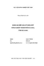 đánh giá hiệu quả sử dụng đất nông nghiệp thành phố hà giang, tỉnh hà giang  