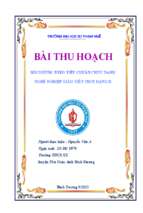 Bài thu hoạch :BỒI DƯỠNG THEO TIÊU CHUẨN CHỨC DANH NGHỀ NGHIỆP GIÁO VIÊN THCS HẠNG II (công tác tư vấn học đường)