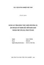 đánh giá tình hình thực hiện phương án quy hoạch sử dụng đất đến năm 2020 thành phố yên bái, tỉnh yên bái  
