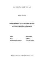 Phát triển sản xuất chè trên địa bàn huyện hải hà, tỉnh quảng ninh  