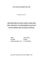 Giải pháp nâng cao chất lượng cán bộ công chức, viên chức của viện nghiên cứu quản lý đất đai thuộc tổng cục quản lý đất đai  