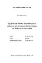 đặc điểm sinh trưởng, phát triển và ảnh hưởng của liều lượng đạm đến một số giống lúa thuần tại từ sơn, bắc ninh  