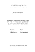 Kiểm soát chi thường xuyên ngân sách nhà nước đối với các đơn vị hành chính tại kho bạc nhà nước tỉnh thái bình  
