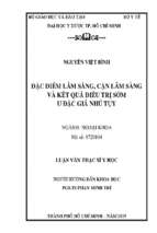 đặc điểm lâm sàng, cận lâm sàng và kết quả điều trị sớm u đặc giả nhú tụy