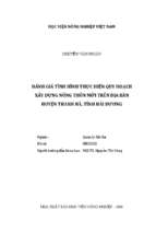 đánh giá tình hình thực hiện quy hoạch xây dựng nông thôn mới trên địa bàn huyện thanh hà, tỉnh hải dương  