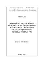 Luận án tiến sĩ đánh giá tổn thương bó tháp và một số chỉ số của cộng hưởng từ khuếch tán liên quan với chức năng