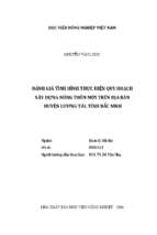 đánh giá tình hình thực hiện quy hoạch xây dựng nông thôn mới trên địa bàn huyện lương tài, tỉnh bắc ninh  