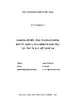 đánh giá sự hài lòng của khách hàng đối với dịch vụ bảo hiểm phi nhân thọ tại công ty bảo việt nghệ an  