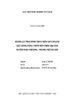 đánh giá tình hình thực hiện quy hoạch xây dựng nông thôn mới trên địa bàn huyện đan phượng, thành phố hà nội  