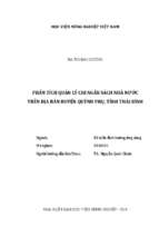 Phân tích quản lý chi ngân sách nhà nước trên địa bàn huyện quỳnh phụ, tỉnh thái bình  