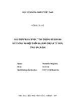 Giải pháp khắc phục tình trạng bỏ hoang đất nông nghiệp trên địa bàn thị xã từ sơn, tỉnh bắc ninh  