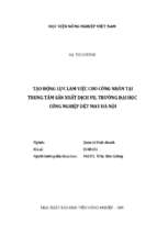 Tạo động lực làm việc cho công nhân tại trung tâm sản xuất dịch vụ, trường đại học công nghiệp dệt may hà nội  