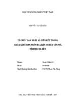 Tổ chức sản xuất và liên kết trong chăn nuôi lợn trên địa bàn huyện yên mỹ, tỉnh hưng yên  