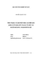 Thực trạng và giải pháp nâng cao hiệu quả quản lý sử dụng đất của cá tổ chức tại huyện hoài đức, thành phố hà nội  