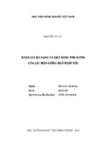 đánh giá đa dạng và khả năng thích ứng của các mẫu giống ngô nhập nội  
