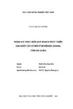 đánh giá thực hiện quy hoạch phát triển sản xuất cây có múi ở huyện bắc giang, tỉnh hà giang  