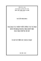 Thái độ của nhân viên công tác xã hội đối với hoạt động trợ giúp trẻ mắc hội chứng tự kỷ