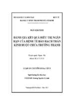 đánh giá kết quả điều trị ngắn hạn của bệnh tế bào hạch thần kinh ruột chưa trưởng thành